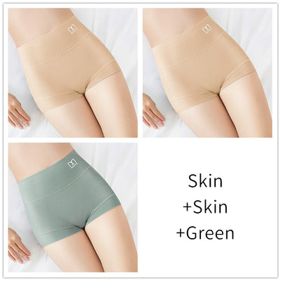 3 Pieces Silky Modal  High Waist Boyshort Breathable Soft Underwear