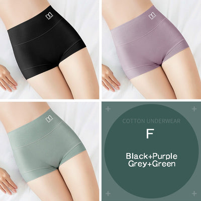 3 Pieces Silky Modal  High Waist Boyshort Breathable Soft Underwear