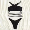 Brazilian Halter Criss Cross Push Up Bikinis Set