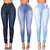 High Waist Stretch Skinny Jeans - Blue Retro Washed Elastic Slim Pencil Trouser